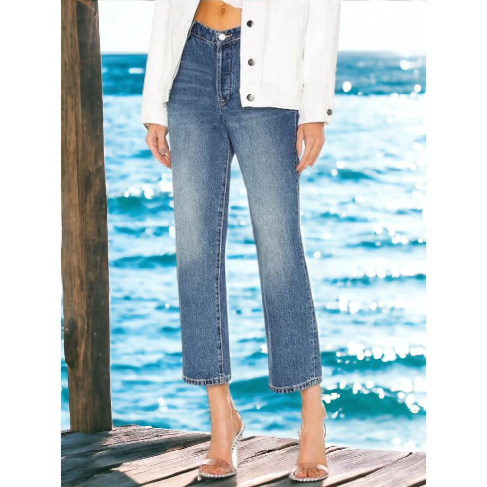 NWT - Blank NYC Med-Wash In My Head Baxter Ribcage V-Front Straight Leg Jeans 27